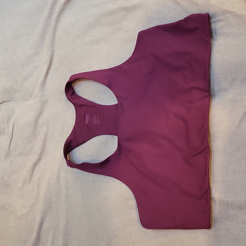 Girlfriend Collective Burgundy Racerback Sports Bra 4XL